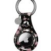 Black and Pink Floral Airtag Case