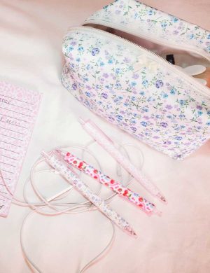 Lilac and Blue Floral Perfect Pouch