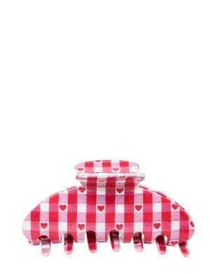 Emi Jay x Wildflower Big Effing Clip in Red Gingham Hearts