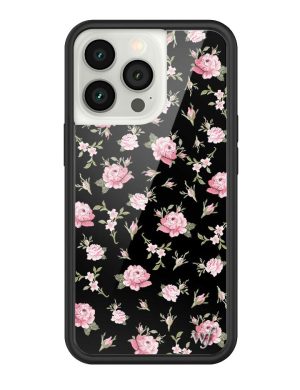 Black and Pink Floral iPhone Case