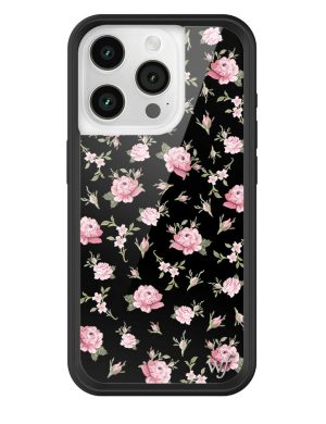 Black and Pink Floral iPhone Case
