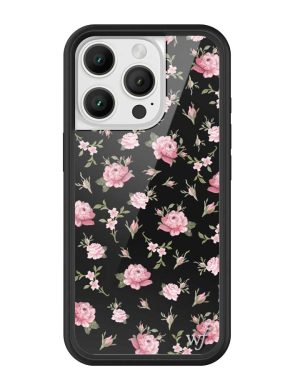 Black and Pink Floral iPhone Case