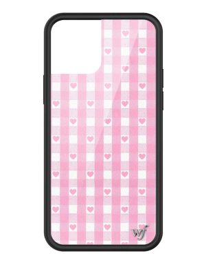 Pink Gingham Hearts iPhone Case