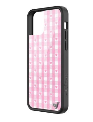 Pink Gingham Hearts iPhone Case