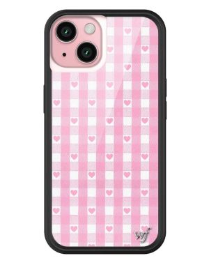 Pink Gingham Hearts iPhone Case