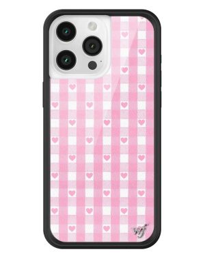 Pink Gingham Hearts iPhone Case