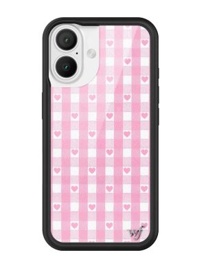 Pink Gingham Hearts iPhone Case