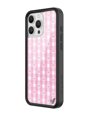 Pink Gingham Hearts iPhone Case