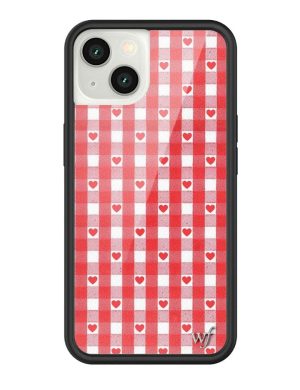 Red Gingham Hearts iPhone Case