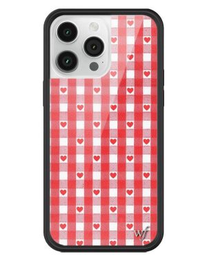 Red Gingham Hearts iPhone Case